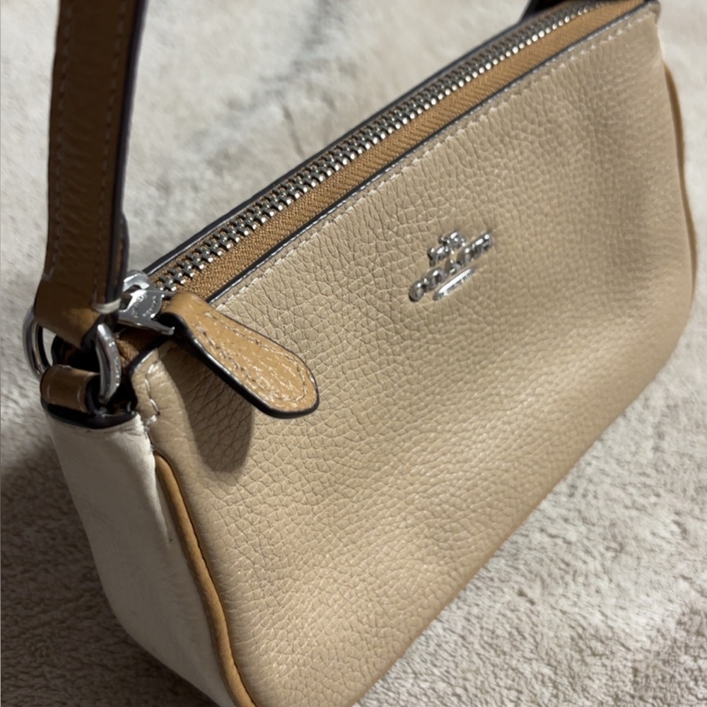 Coach Beige Leather Wristlet